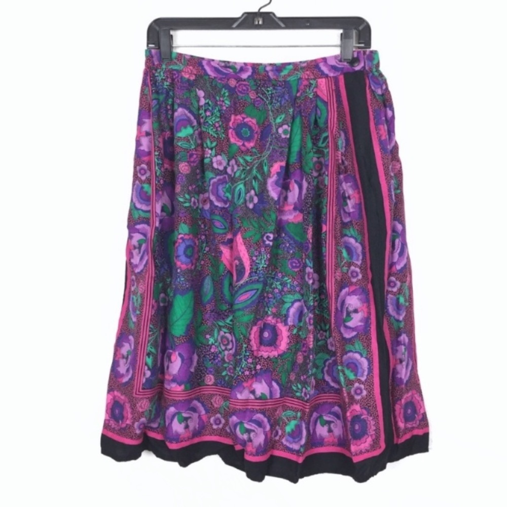 Vintage art to wear floral skirt size 12 cottagecore farmcore